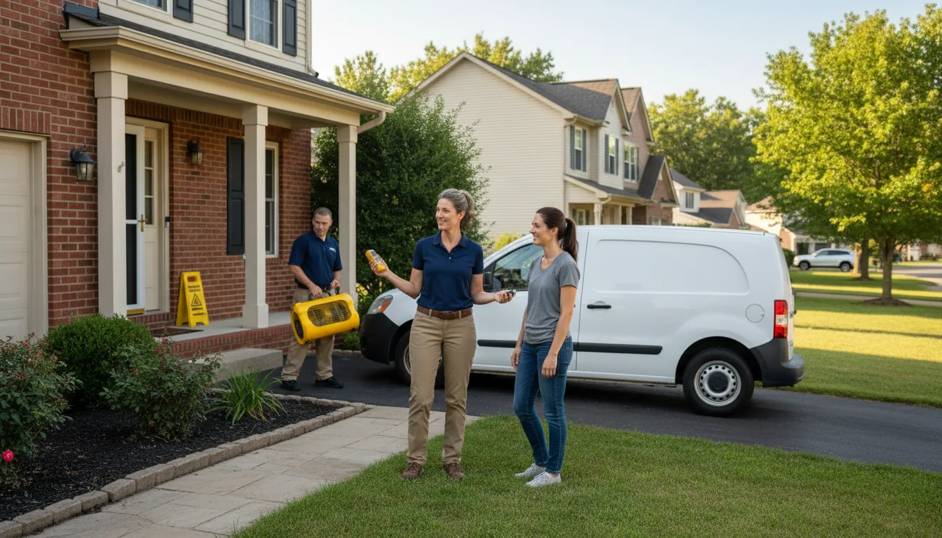 Residential water damage restoration in Waltonville, IL